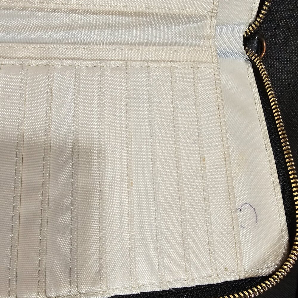 Spartina black leather and linen wristlet - Picture 4 of 4